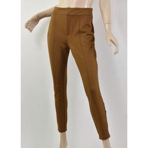 BY ANTHROPOLOGIE THE ESSENTIAL SLIM Women’s Tan Slim Ponte Knit Ankle Zip Pants